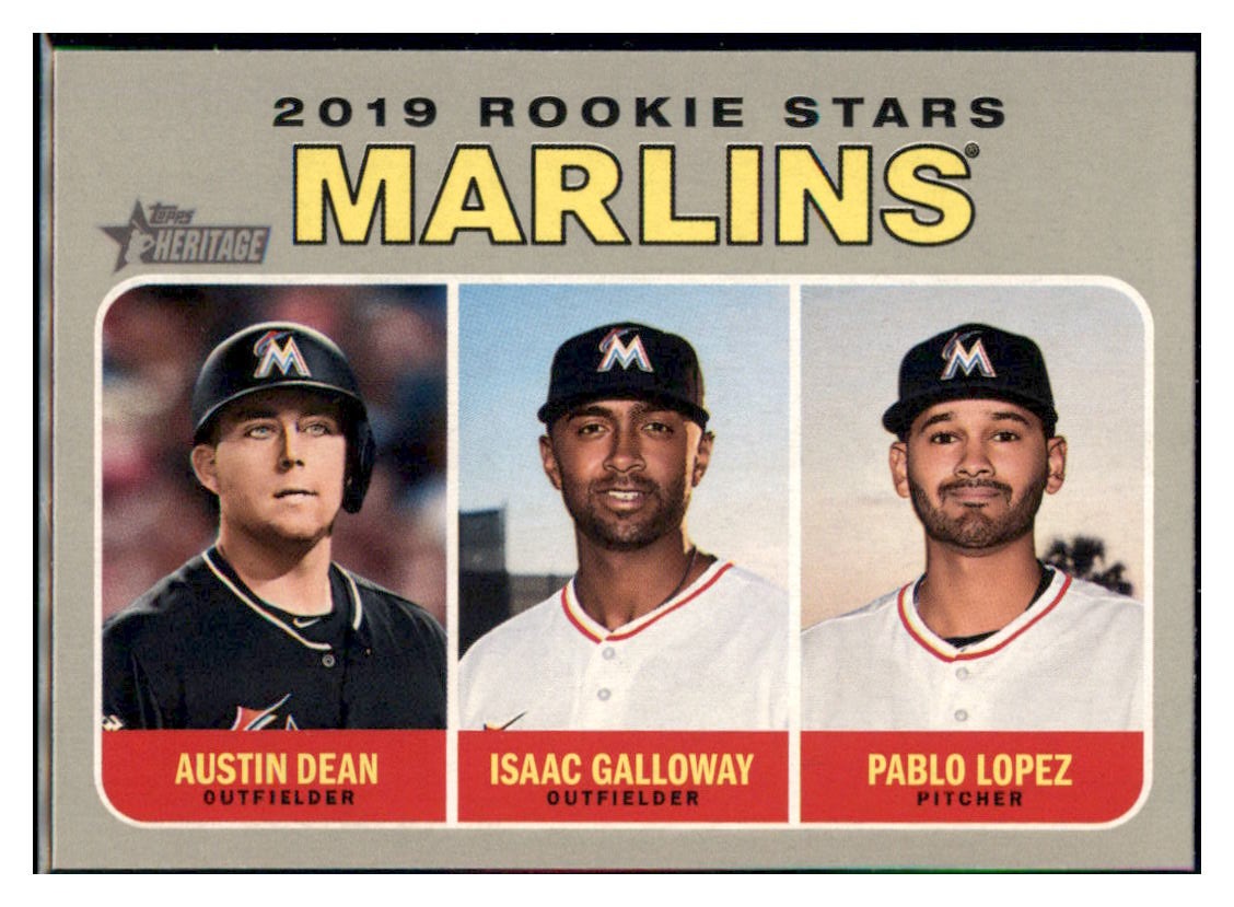 2019 Topps Heritage Austin Dean / Isaac
  Galloway / Pablo Lopez CPC, RC, RS   
  Miami Marlins #391 Baseball card  
  TMH1C simple Xclusive Collectibles   