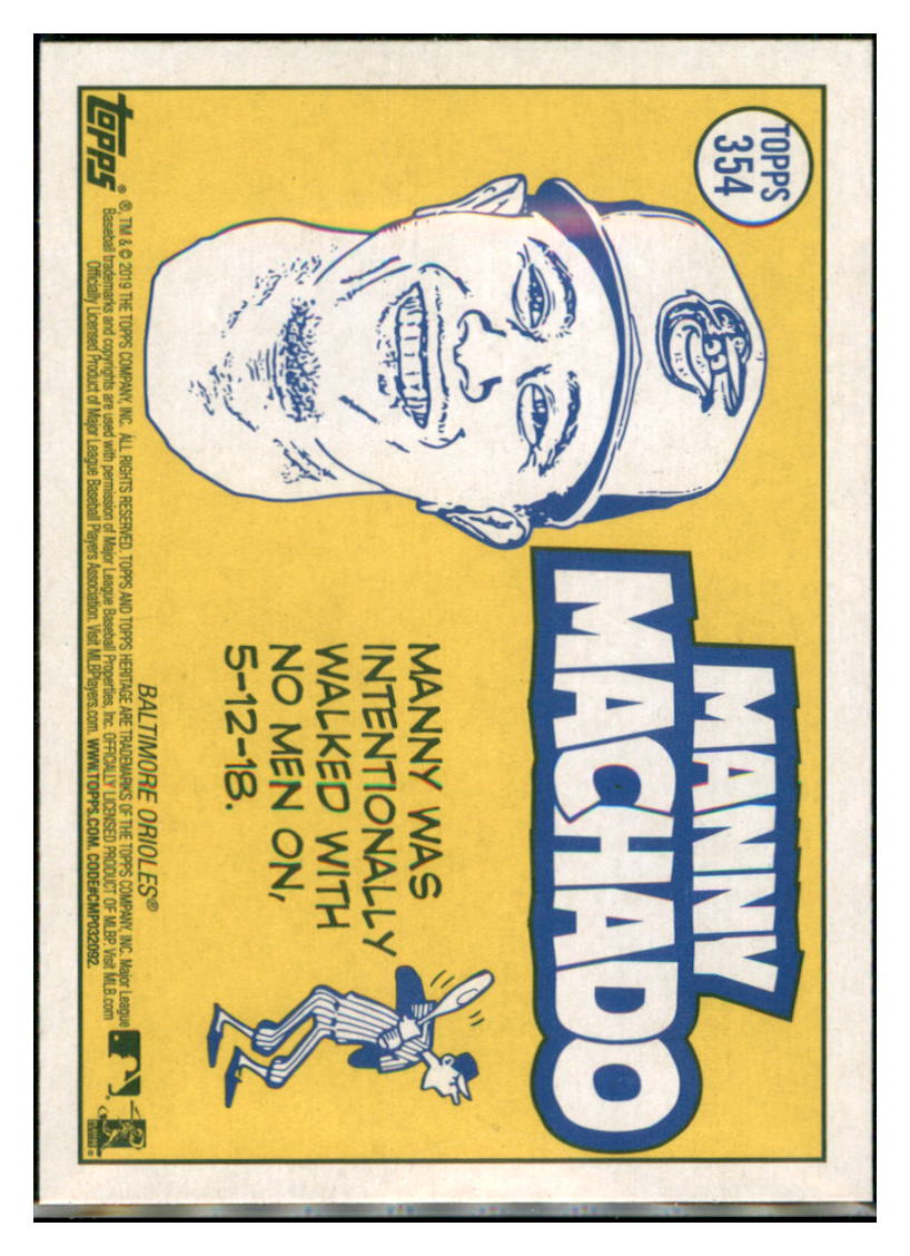 2019 Topps Heritage Manny Machado    Baltimore Orioles #354 Baseball card
  PSA  TMH1C simple Xclusive Collectibles   