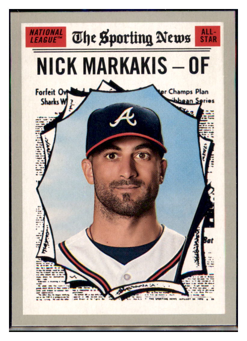 2019 Topps Heritage Nick Markakis    Atlanta Braves #368 Baseball card PSA
  LEAGUE TMH1C simple Xclusive Collectibles   