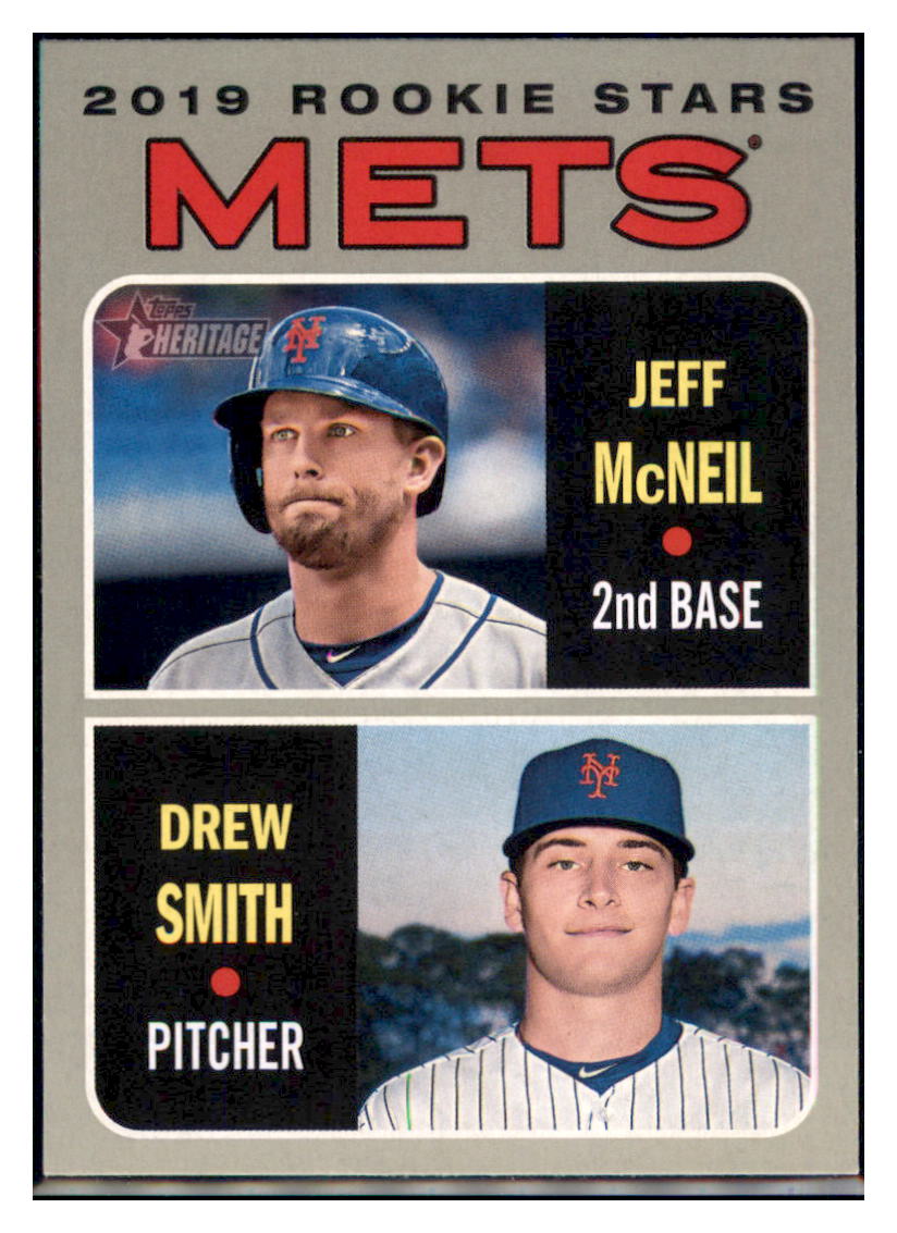 2019 Topps Heritage Jeff McNeil / Drew
  Smith CPC, RC, RS    New York Mets #348
  Baseball card   TMH1C_1b simple Xclusive Collectibles   