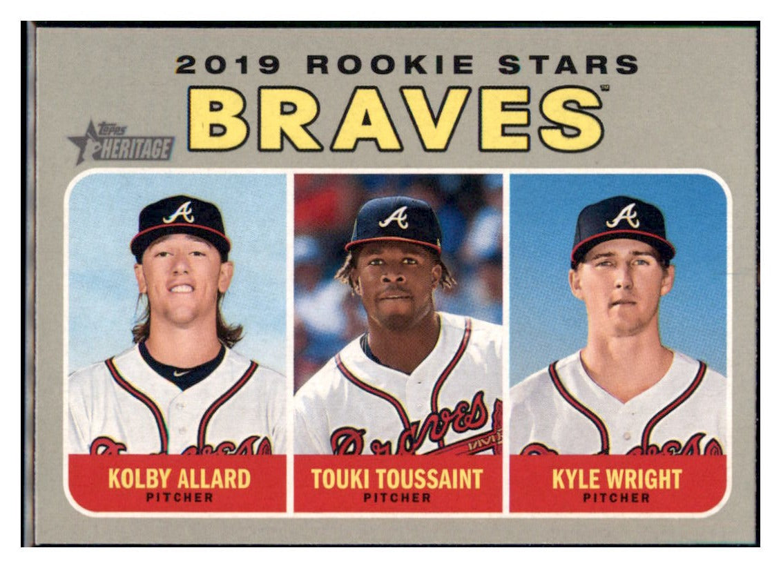 2019 Topps Heritage Kyle Wright / Touki
  Toussaint / Kolby Allard CPC, RC, RS   
  Atlanta Braves #399 Baseball card  
  TMH1C_1c simple Xclusive Collectibles   