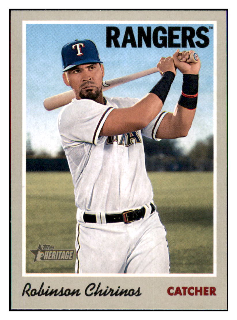 2019 Topps Heritage Robinson
  Chirinos    Texas Rangers #128 Baseball
  card   TMH1C simple Xclusive Collectibles   
