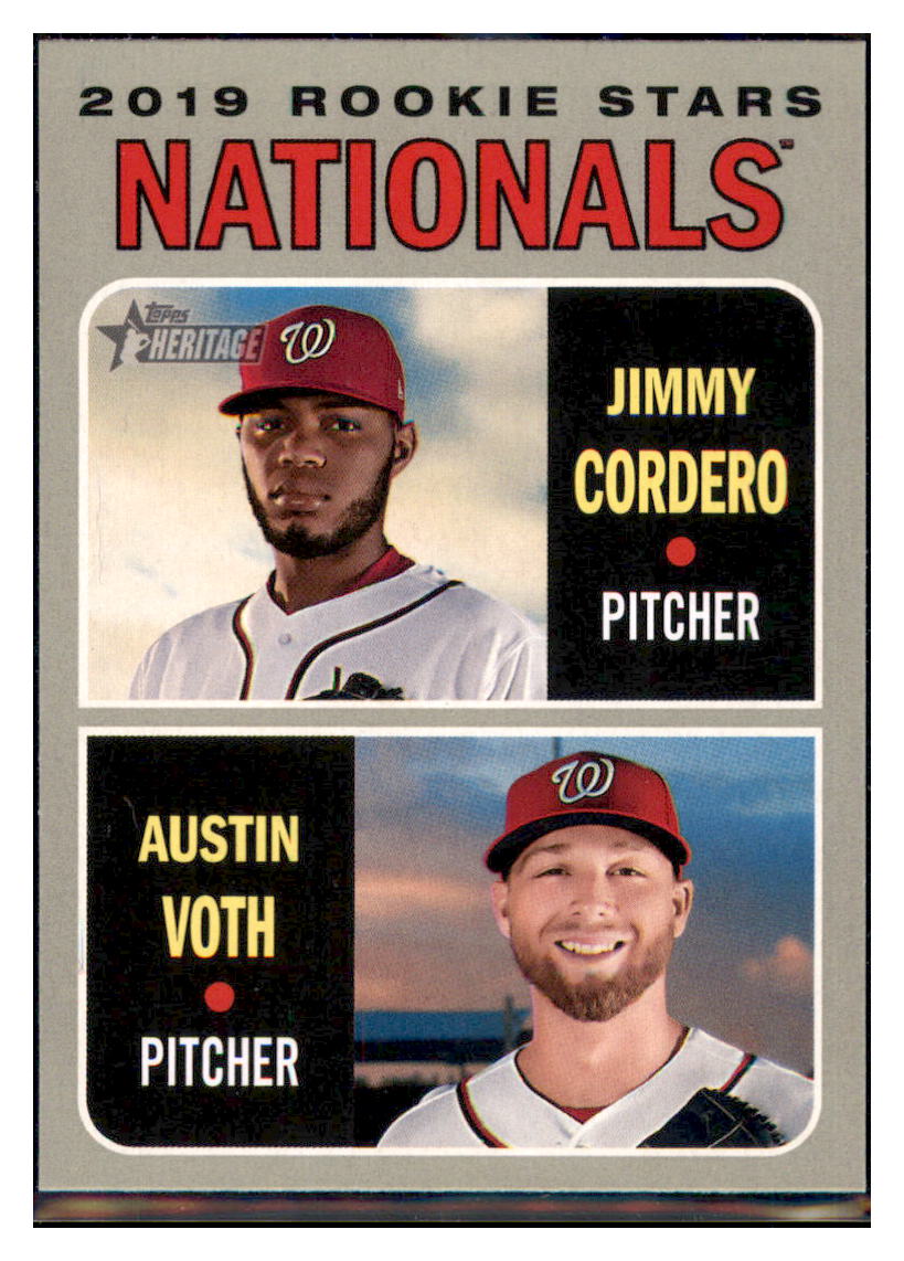 2019 Topps Heritage Austin Voth / Jimmy
  Cordero CPC, RC, RS    Washington
  Nationals #154 Baseball card   TMH1C_1b simple Xclusive Collectibles   