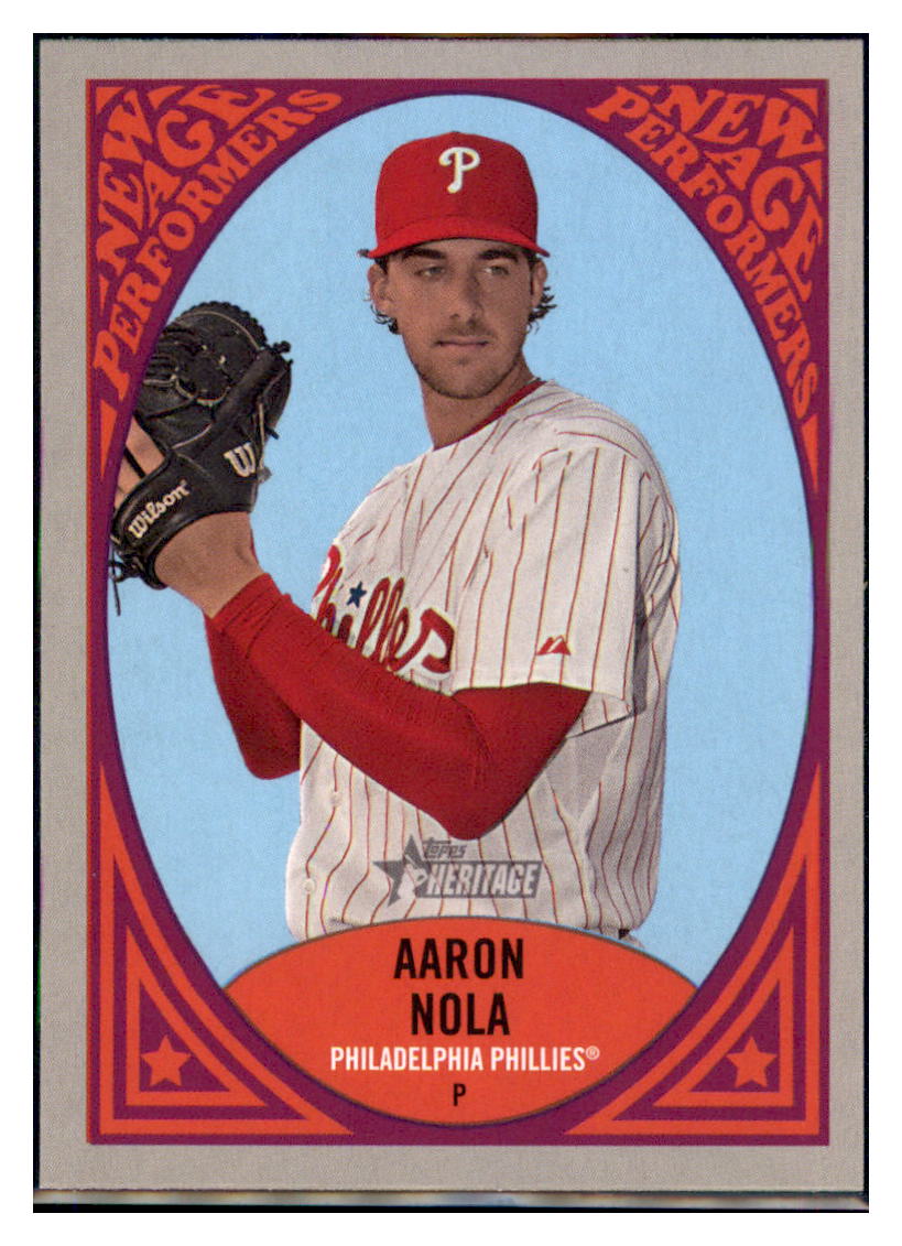 2019 Topps Heritage Aaron Nola    Philadelphia Phillies #NAP-20 Baseball
  card   TMH1C_1a simple Xclusive Collectibles   