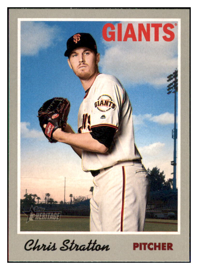 2019 Topps Heritage Chris Stratton    San Francisco Giants #13 Baseball
  card   TMH1C simple Xclusive Collectibles   