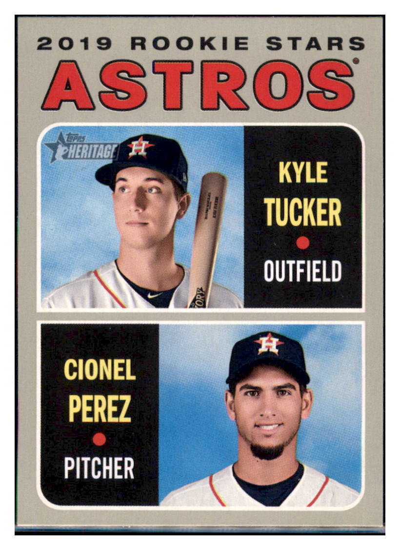 2019 Topps Heritage Kyle Tucker / Cionel
  Perez CPC, RC, RS    Houston Astros
  #227 Baseball card   TMH1C_1b simple Xclusive Collectibles   