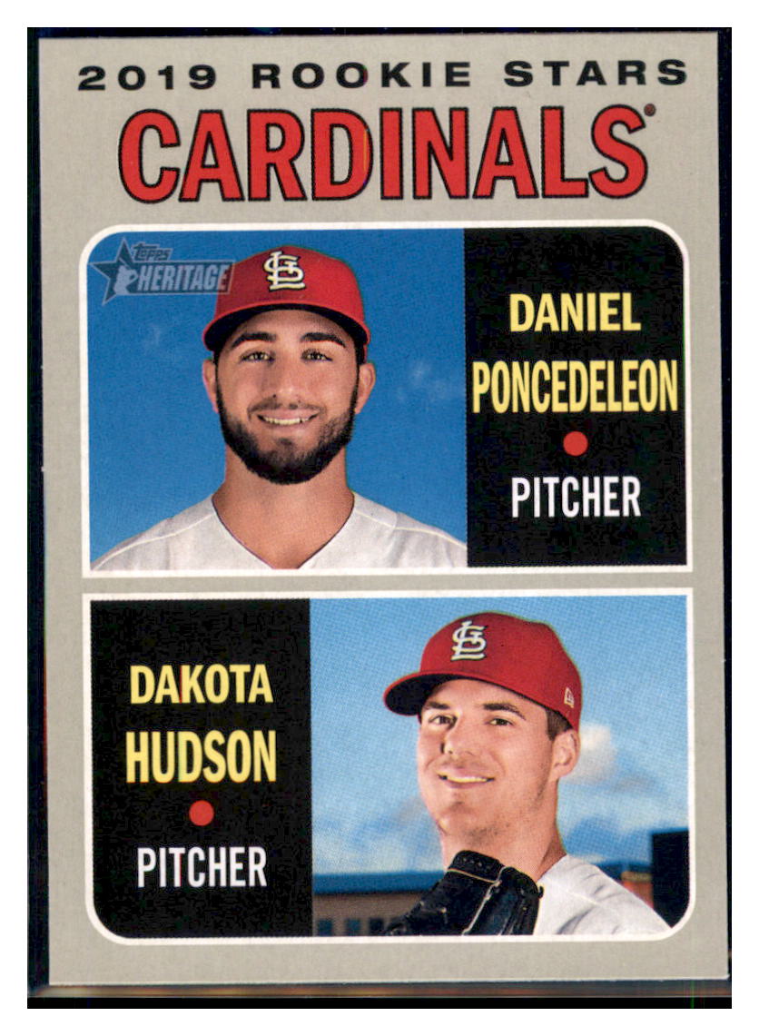 2019 Topps Heritage Dakota Hudson /
  Daniel Poncedeleon CPC, RC, RS    St.
  Louis Cardinals #96 Baseball card  
  TMH1C simple Xclusive Collectibles   