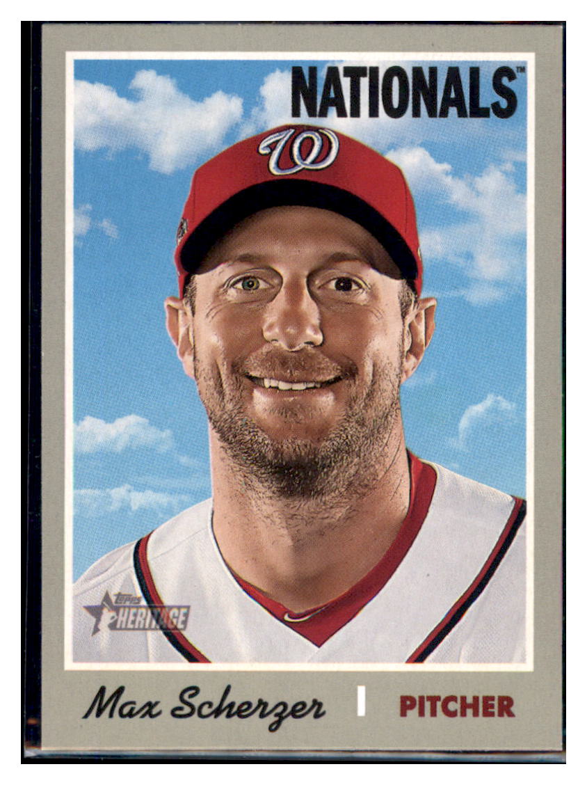 2019 Topps Heritage Max Scherzer    Washington Nationals #454 Baseball
  card   TMH1C_1b simple Xclusive Collectibles   