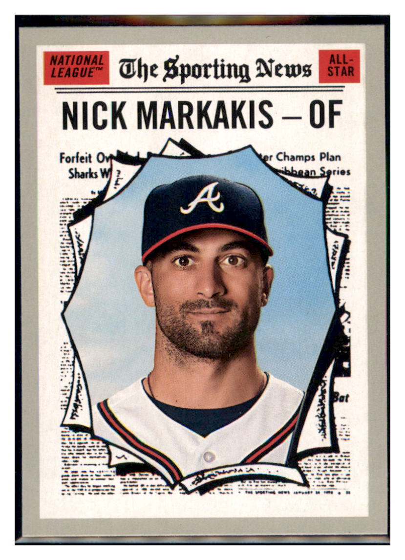 2019 Topps Heritage Nick Markakis    Atlanta Braves #368 Baseball card PSA ALL
  TMH1C simple Xclusive Collectibles   