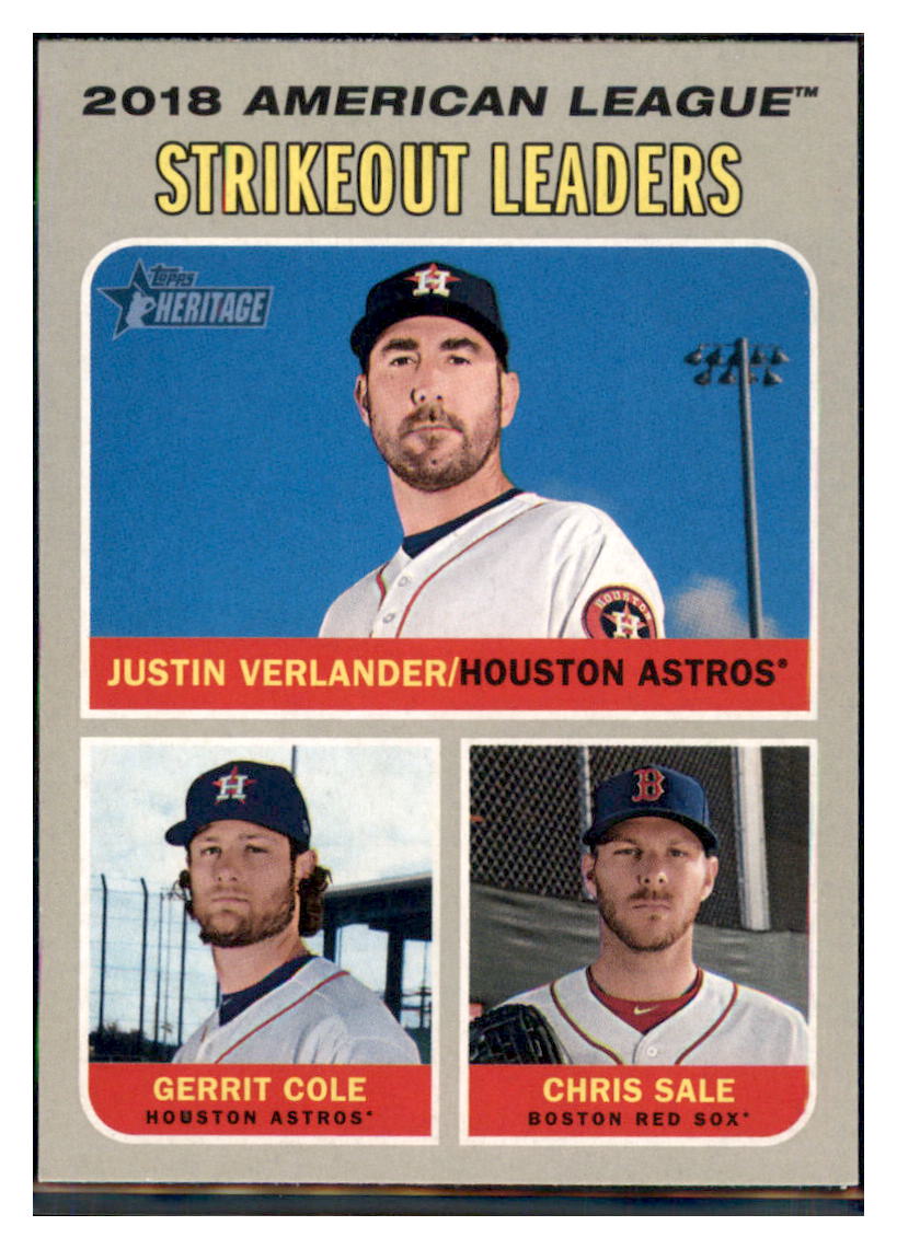 2019 Topps Heritage Chris Sale / Justin
  Verlander / Gerrit Cole CPC, LL   
  Boston Red Sox / Houston Astros #72 Baseball card   TMH1C_1c simple Xclusive Collectibles   