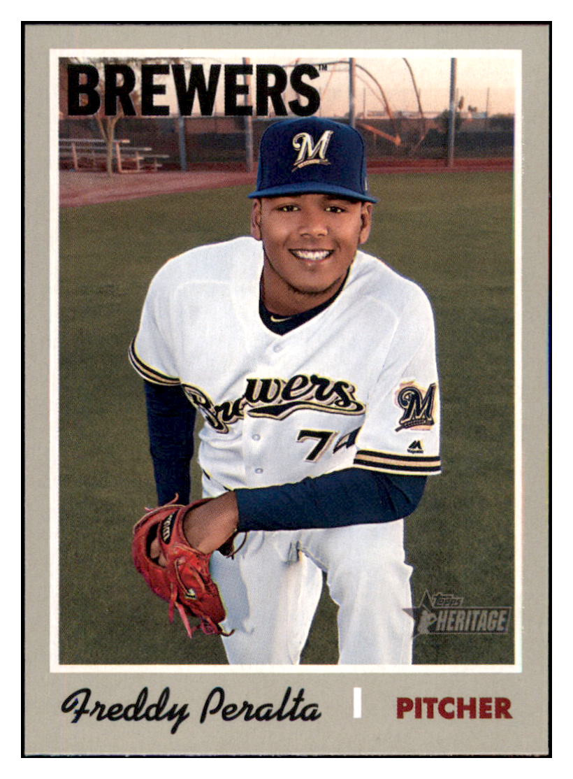 2019 Topps Heritage Freddy Peralta    Milwaukee Brewers #229 Baseball card   TMH1C simple Xclusive Collectibles   
