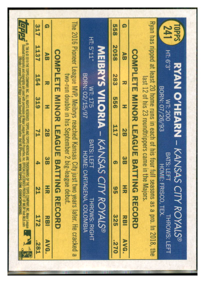 2019 Topps Heritage Meibrys Viloria /
  Ryan O'Hearn CPC, RC, RS    Kansas City
  Royals #241 Baseball card   TMH1C_1a simple Xclusive Collectibles   