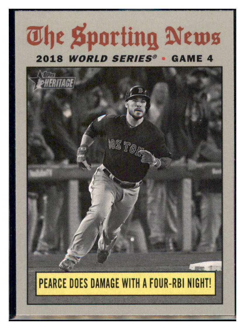 2019 Topps Heritage Pearce Does Damage
  with a Four-RBI Night!    Boston Red
  Sox #308 Baseball card   TMH1C_1a simple Xclusive Collectibles   