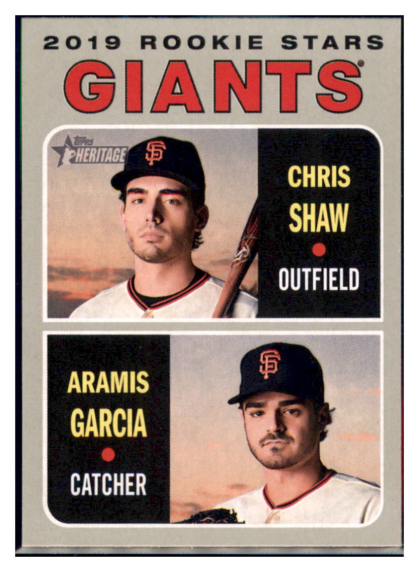 2019 Topps Heritage Chris Shaw / Aramis
  Garcia CPC, RC, RS    San Francisco
  Giants #349 Baseball card   TMH1C simple Xclusive Collectibles   