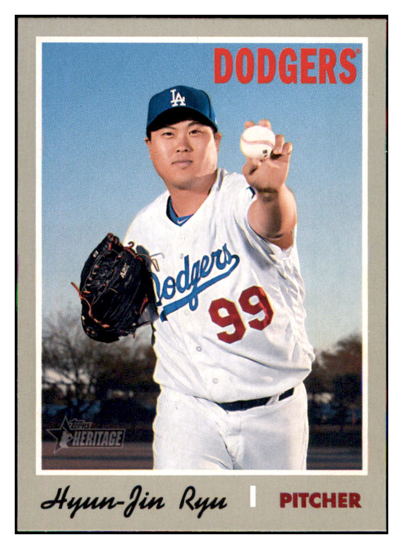 2019 Topps Heritage Hyun-Jin Ryu    Los Angeles Dodgers #212 Baseball
  card   TMH1C simple Xclusive Collectibles   