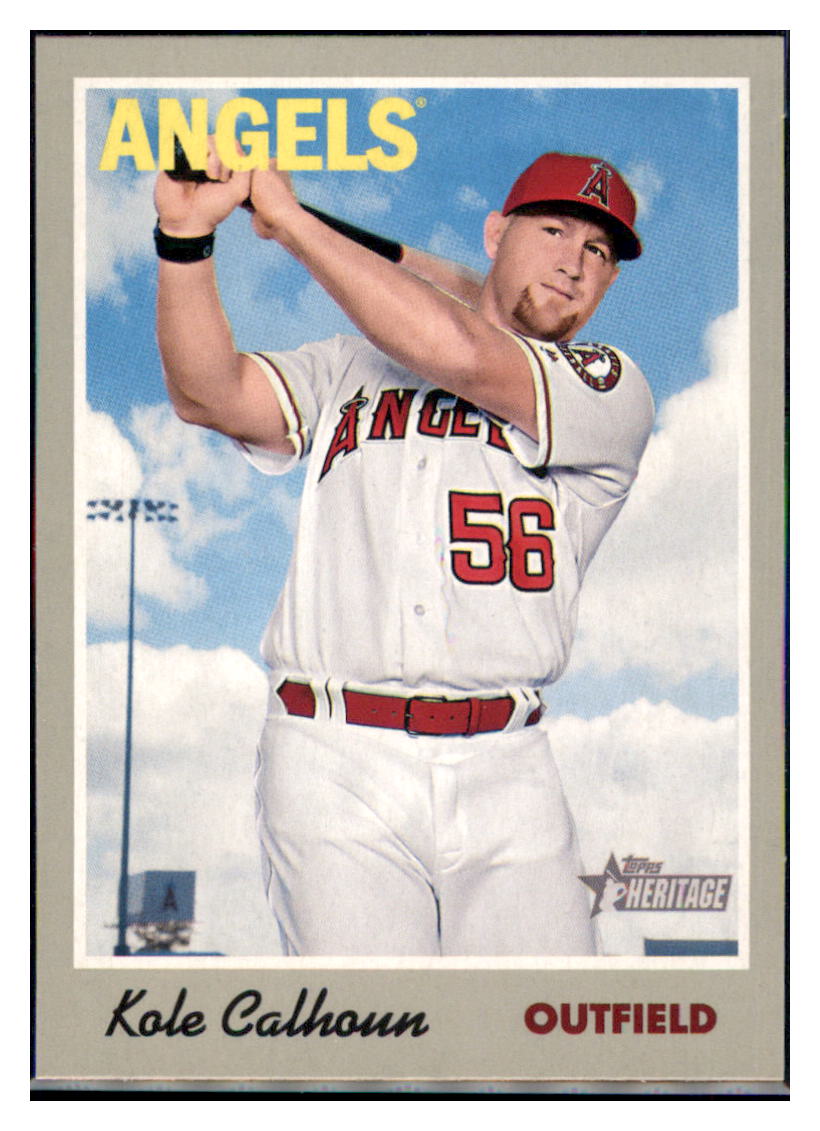 2019 Topps Heritage Kole Calhoun    Los Angeles Angels #4 Baseball card   TMH1C_1a simple Xclusive Collectibles   