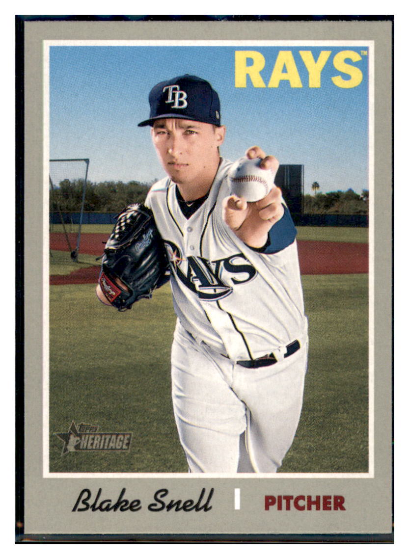 2019 Topps Heritage Blake Snell    Tampa Bay Rays #411 Baseball card   TMH1C simple Xclusive Collectibles   