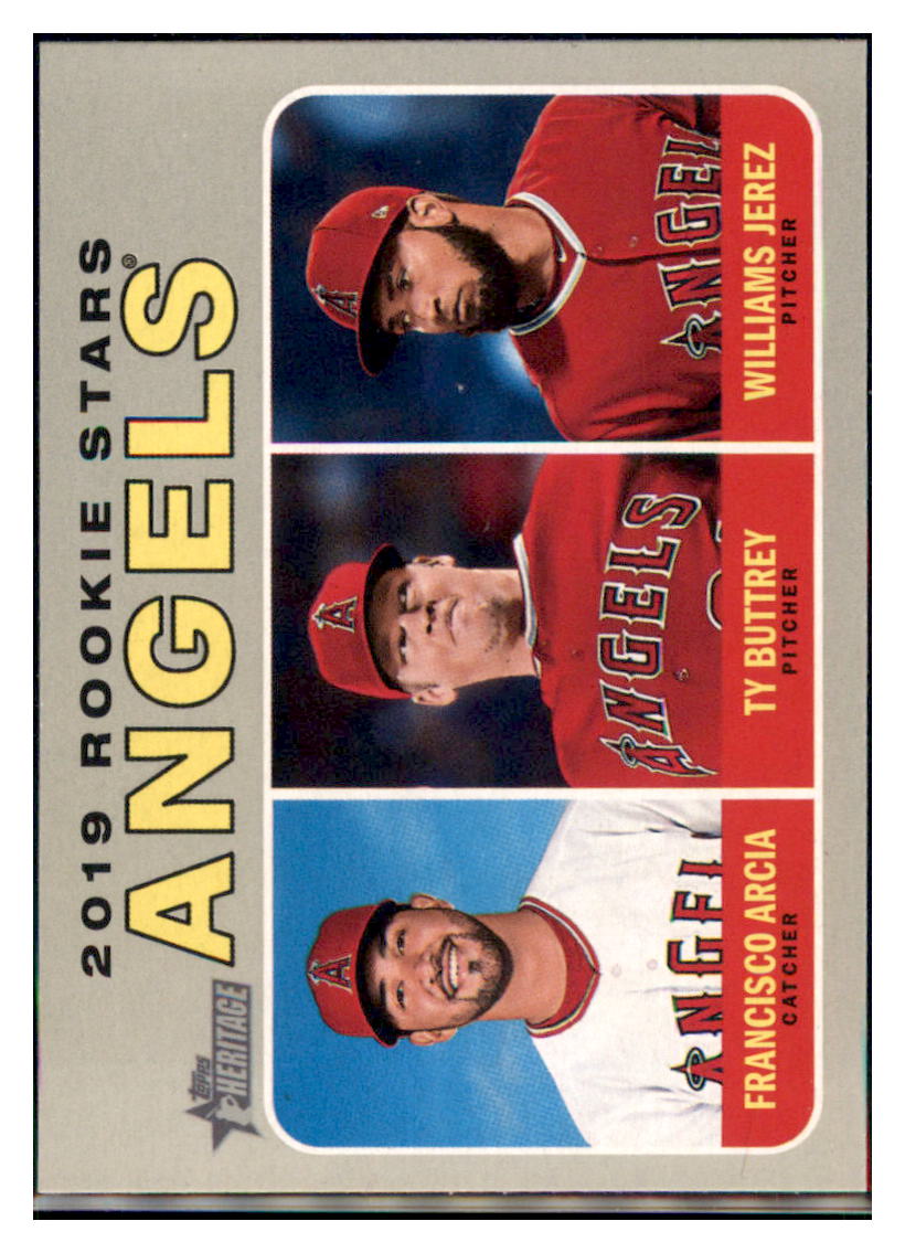 2019 Topps Heritage Ty Buttrey /
  Francisco Arcia / Williams Jerez CPC, RC, RS    Los Angeles Angels #244 Baseball
  card   TMH1C_1a simple Xclusive Collectibles   