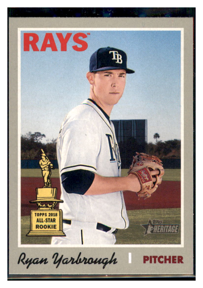 2019 Topps Heritage Ryan Yarbrough    Tampa Bay Rays #181 Baseball card   TMH1C_1b simple Xclusive Collectibles   