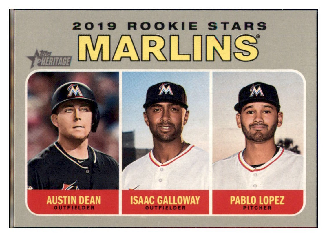 2019 Topps Heritage Austin Dean / Isaac
  Galloway / Pablo Lopez CPC, RC, RS   
  Miami Marlins #391 Baseball card  
  TMH1C_1b simple Xclusive Collectibles   