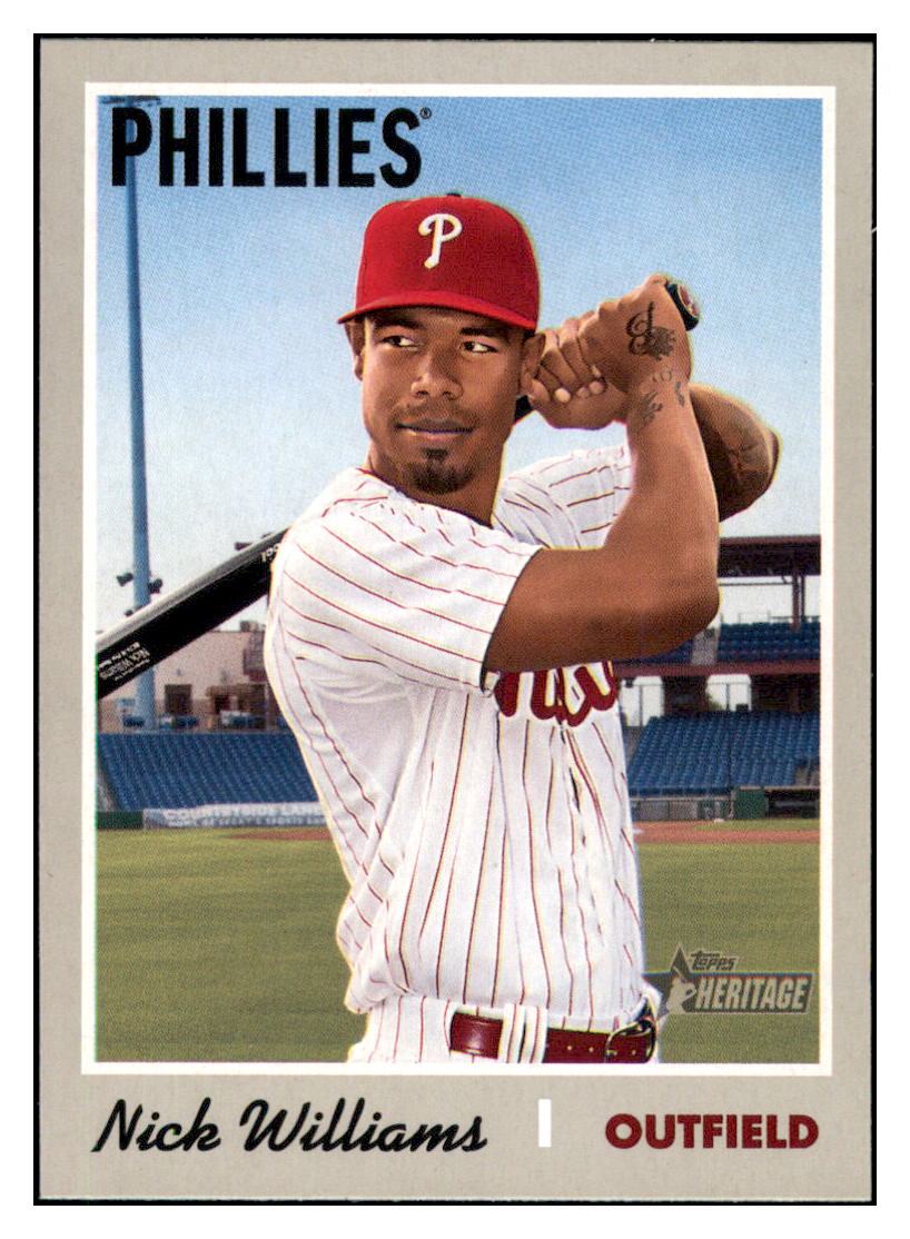2019 Topps Heritage Nick Williams    Philadelphia Phillies #218 Baseball
  card   TMH1C simple Xclusive Collectibles   