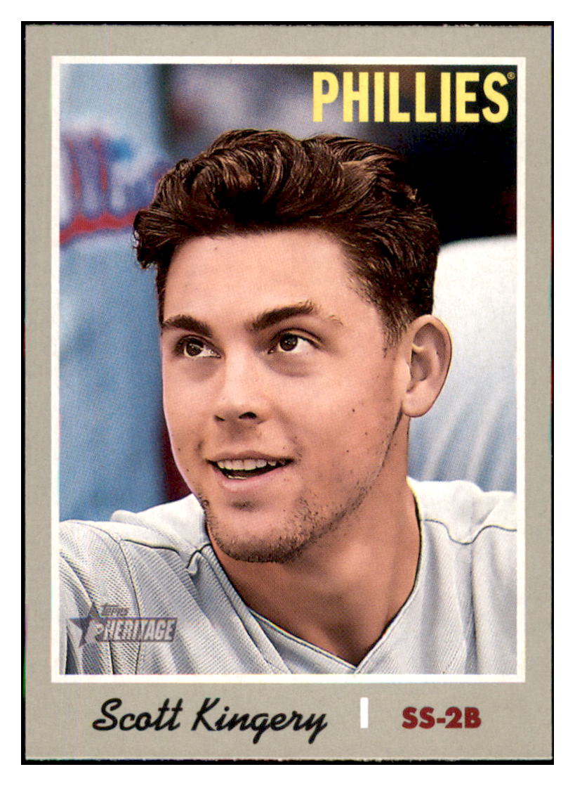 2019 Topps Heritage Scott Kingery    Philadelphia Phillies #186 Baseball
  card   TMH1C_1a simple Xclusive Collectibles   