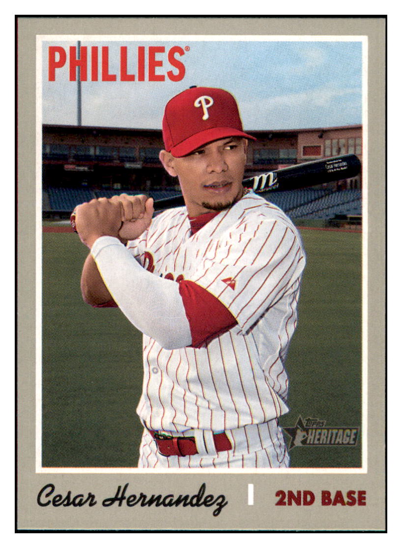 2019 Topps Heritage Cesar Hernandez    Philadelphia Phillies #288 Baseball
  card   TMH1C simple Xclusive Collectibles   
