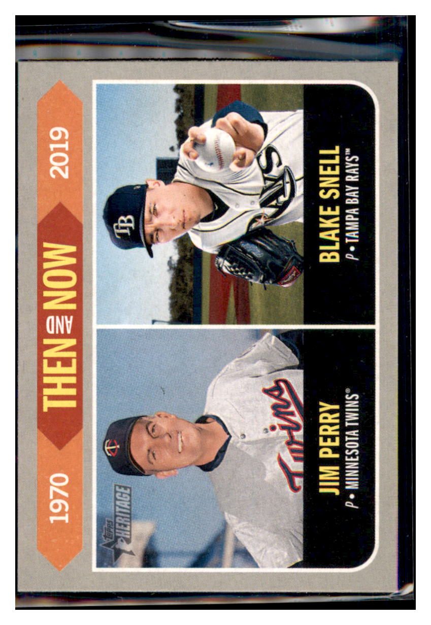 2019 Topps Heritage Jim Perry / Blake
  Snell    Minnesota Twins / Tampa Bay
  Rays #TN-2 Baseball card   TMH1C_1a simple Xclusive Collectibles   