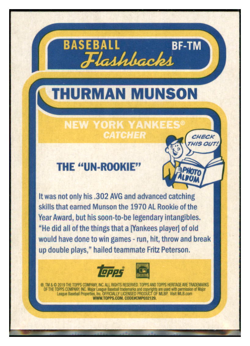 2019 Topps Heritage Thurman Munson    New York Yankees #BF-TM Baseball
  card   TMH1C_1a simple Xclusive Collectibles   