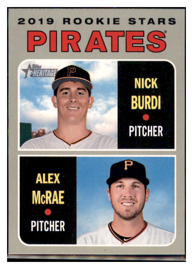 2019 Topps Heritage Nick Burdi / Alex
  McRae CPC, RC, RS    Pittsburgh Pirates
  #141 Baseball card   TMH1C simple Xclusive Collectibles   