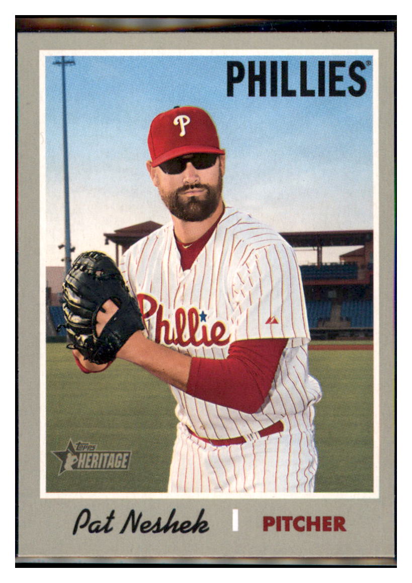 2019 Topps Heritage Pat Neshek    Philadelphia Phillies #252 Baseball
  card   TMH1C_1a simple Xclusive Collectibles   