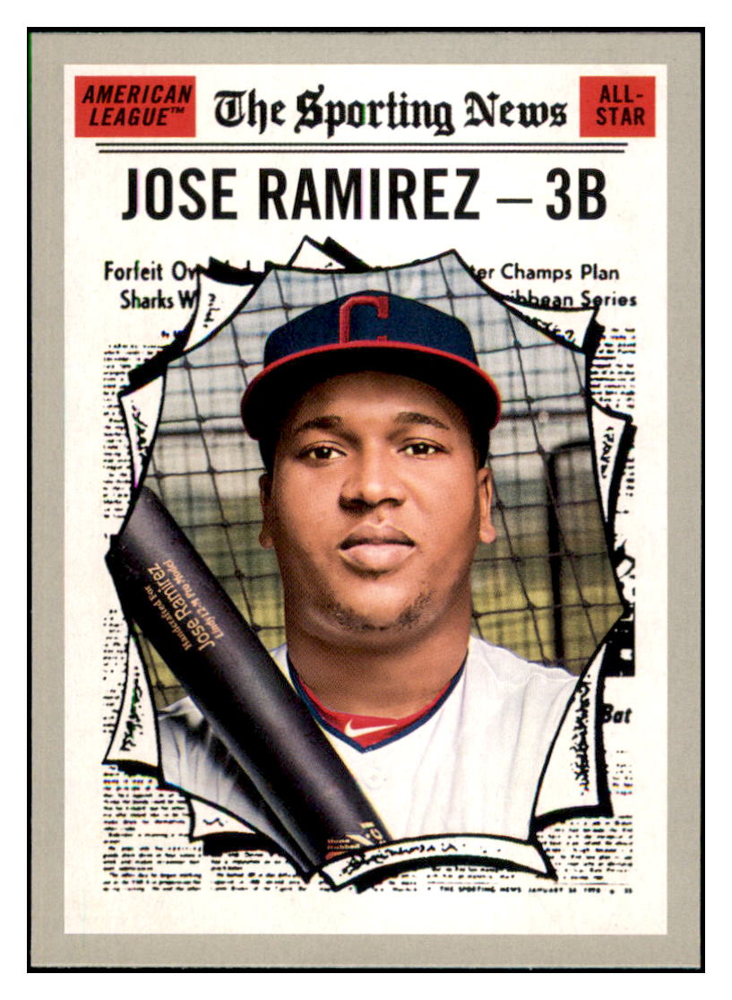 2019 Topps Heritage Jose Ramirez    Cleveland Indians #355 Baseball card Sporting News TMH1B simple Xclusive Collectibles   