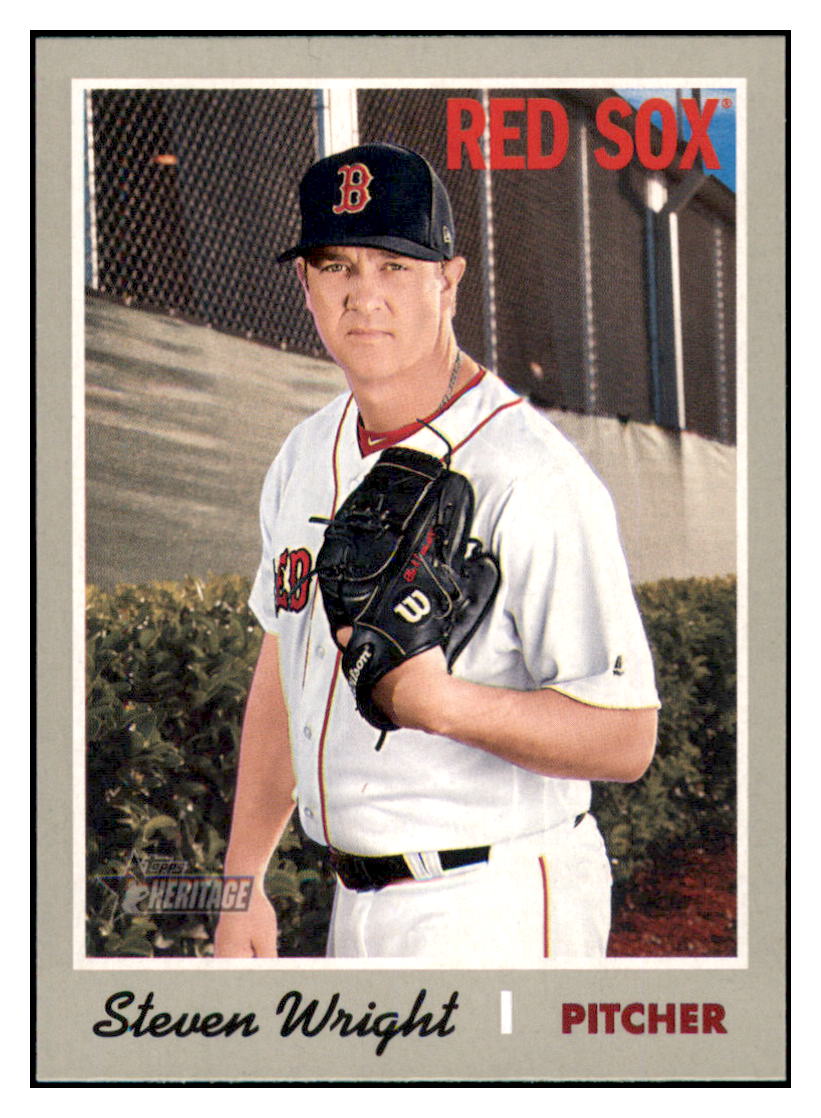 2019 Topps Heritage Steven Wright    Boston Red Sox #215 Baseball card    TMH1B simple Xclusive Collectibles   