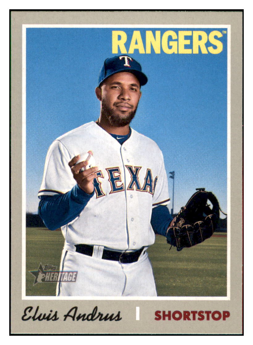 2019 Topps Heritage Elvis Andrus    Texas Rangers #303 Baseball card    TMH1B simple Xclusive Collectibles   