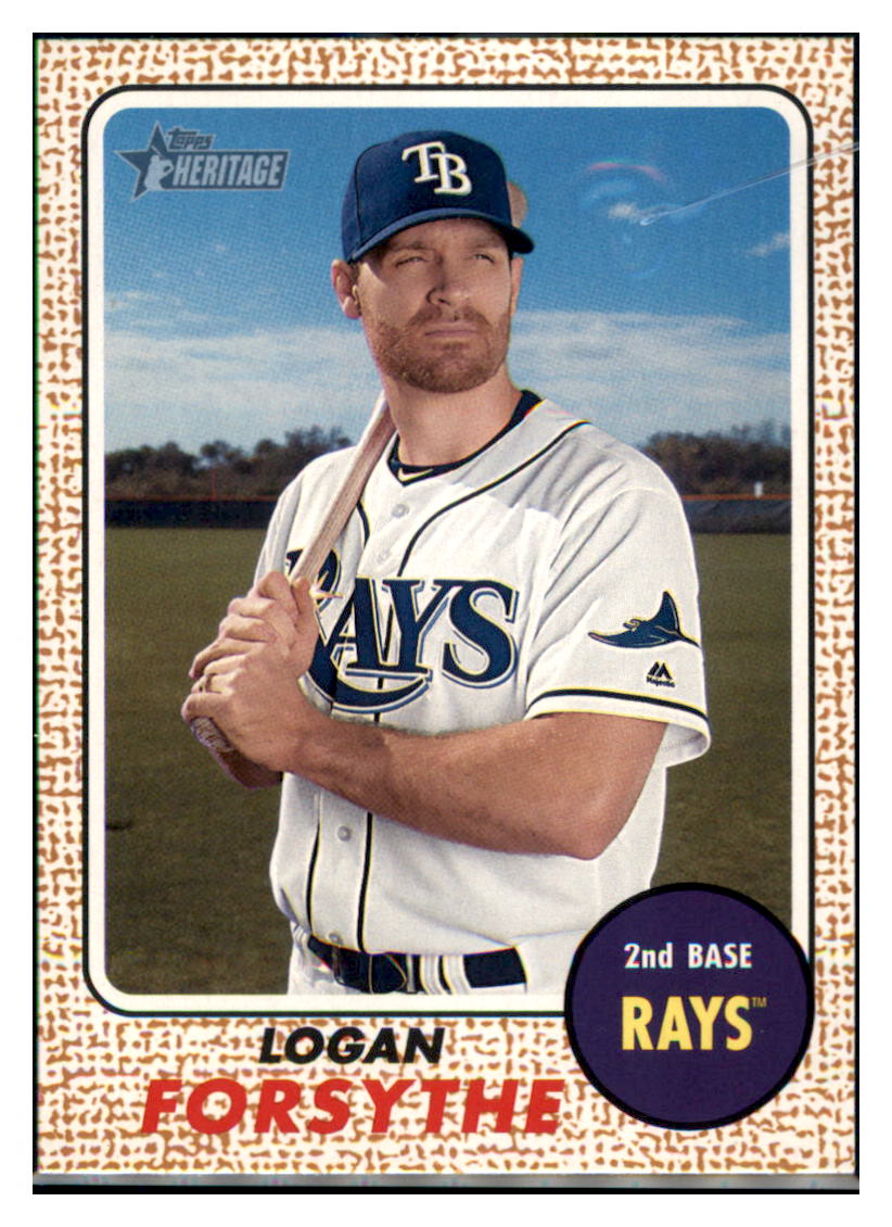 2017 Topps Heritage Logan Forsythe    Tampa Bay Rays #14 Baseball card    TMH1B simple Xclusive Collectibles   