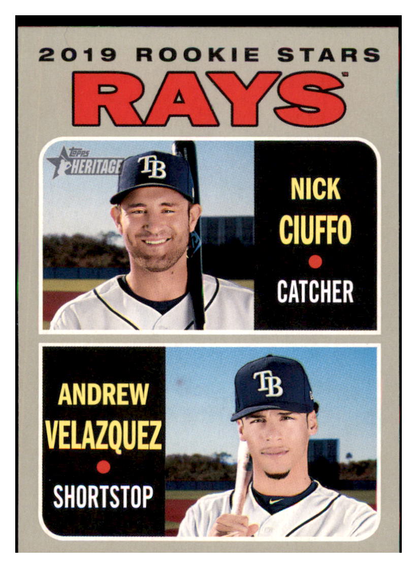 2019 Topps Heritage Andrew Velazquez /
  Nick Ciuffo RC, RS    Tampa Bay Rays
  #381 Baseball card    TMH1B simple Xclusive Collectibles   