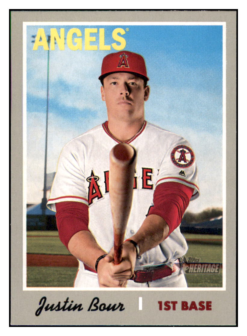 2019 Topps Heritage Justin Bour    Los Angeles Angels #324 Baseball
  card    TMH1B simple Xclusive Collectibles   