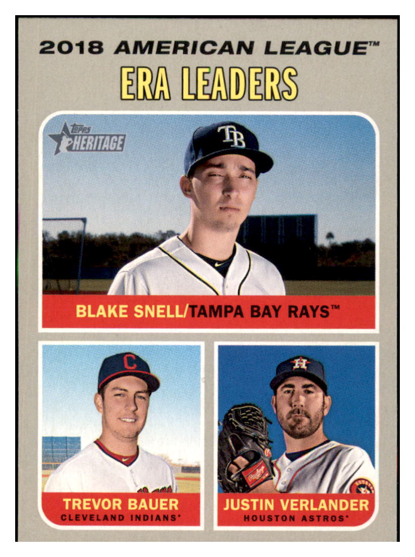 2019 Topps Heritage Justin Verlander /
  Trevor Bauer / Blake Snell CPC, LL   
  Houston Astros / Cleveland Indians / Tampa Bay Rays #68 Baseball
  card    TMH1B simple Xclusive Collectibles   
