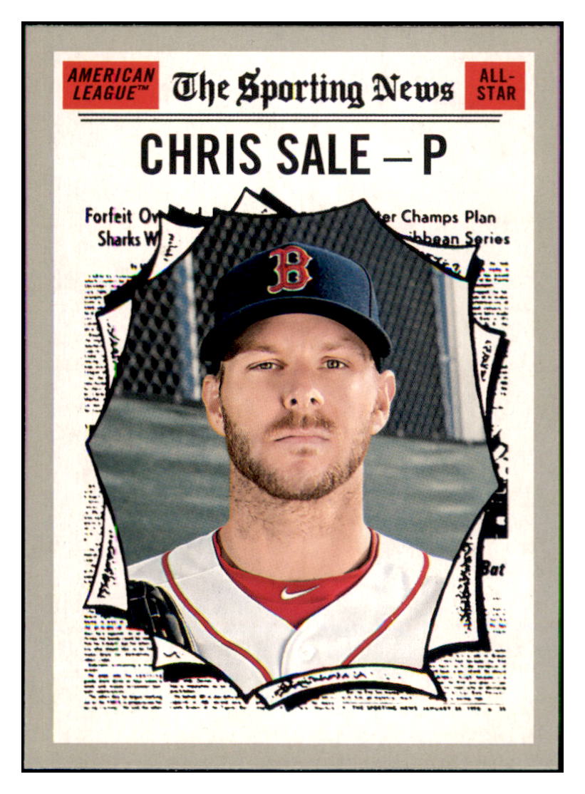 2019 Topps Heritage Chris Sale    Boston Red Sox #350 Baseball card Sporting NewsTMH1B simple Xclusive Collectibles   