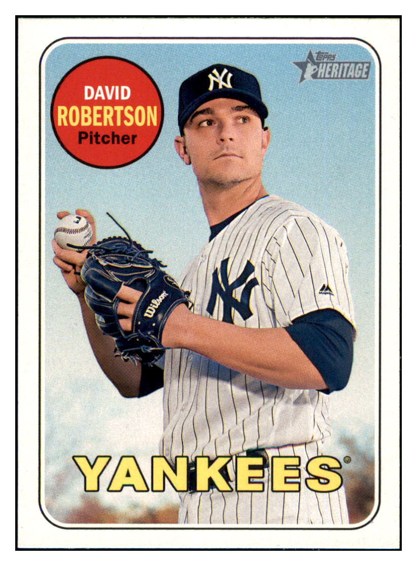 2018 Topps Heritage David Robertson    New York Yankees #307 Baseball card    TMH1B simple Xclusive Collectibles   