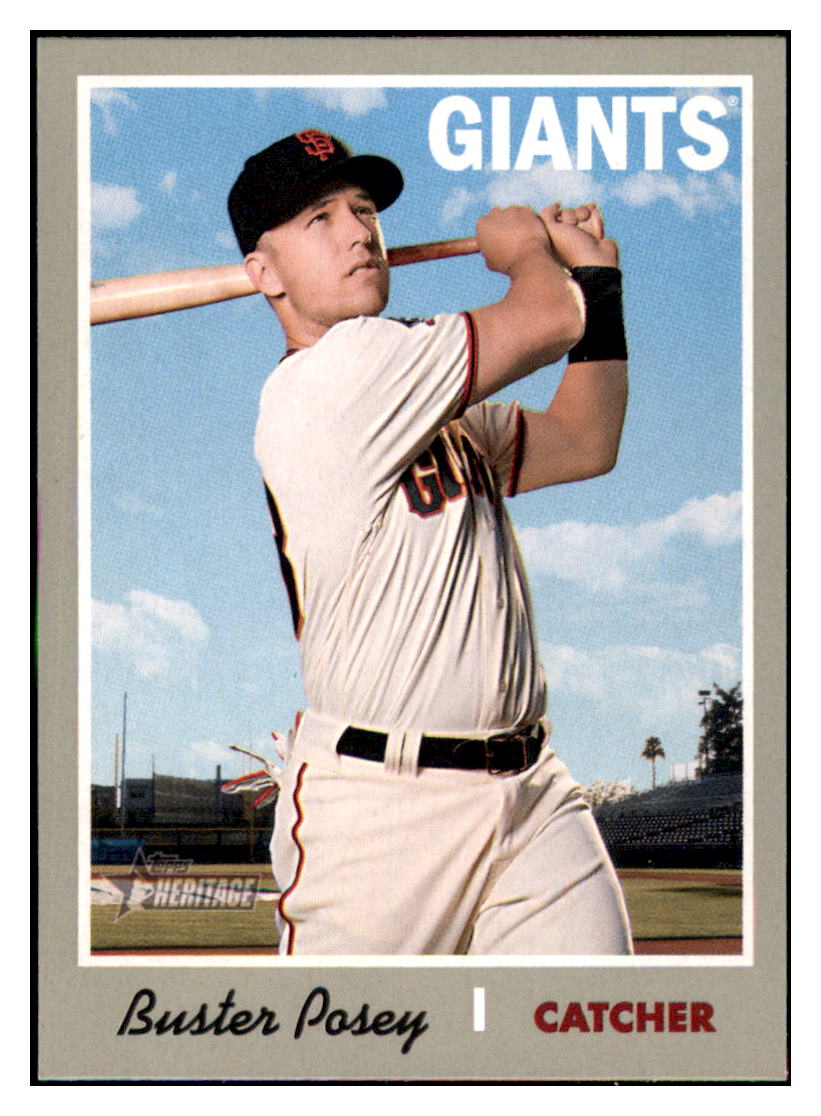2019 Topps Heritage Buster Posey    San Francisco Giants #445 Baseball
  card    TMH1B simple Xclusive Collectibles   