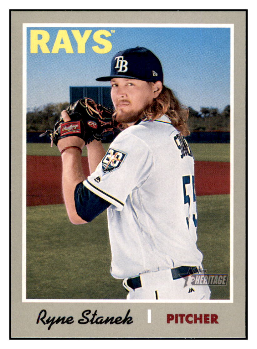2019 Topps Heritage Ryne Stanek    Tampa Bay Rays #392 Baseball card    TMH1B simple Xclusive Collectibles   