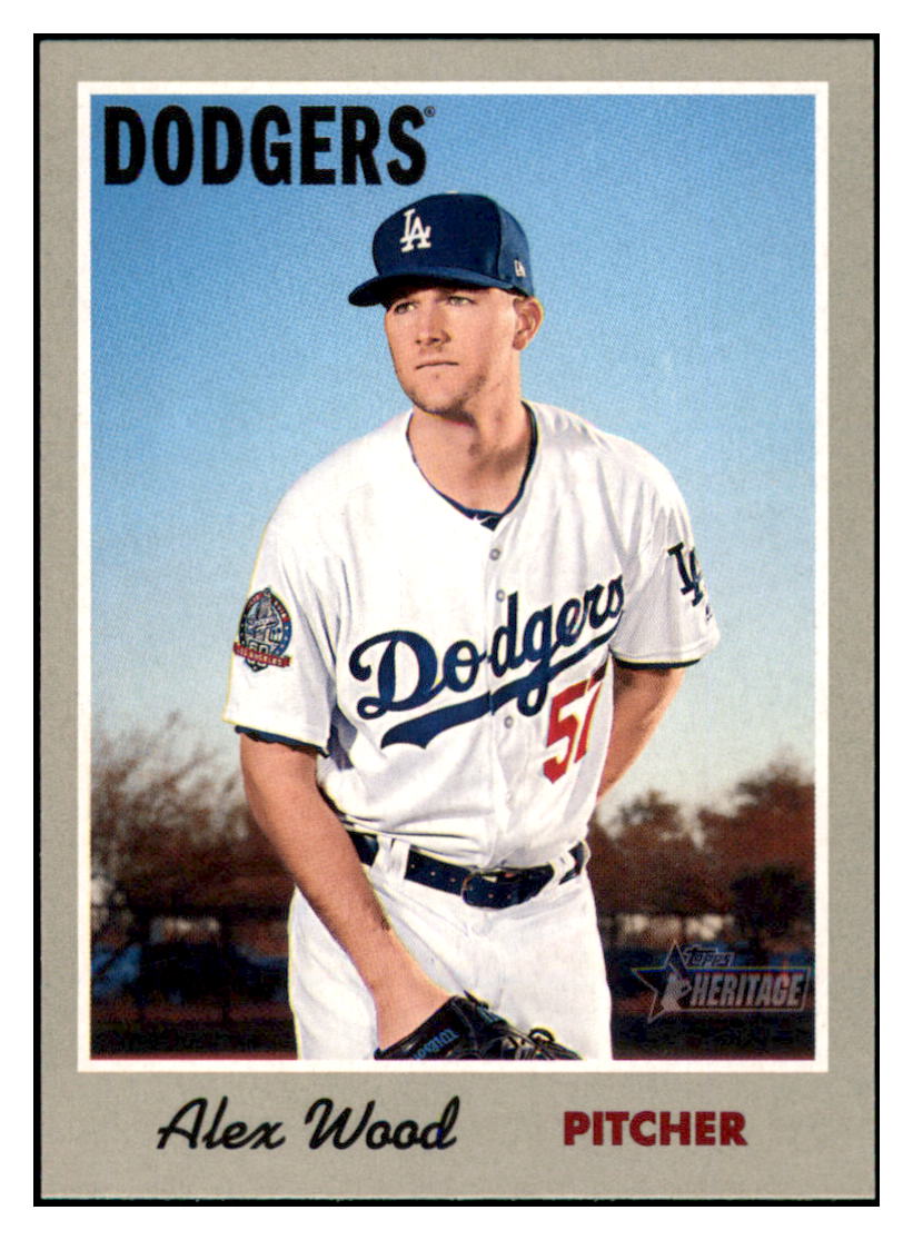 2019 Topps Heritage Alex Wood    Los Angeles Dodgers #5 Baseball card    TMH1B_1a simple Xclusive Collectibles   
