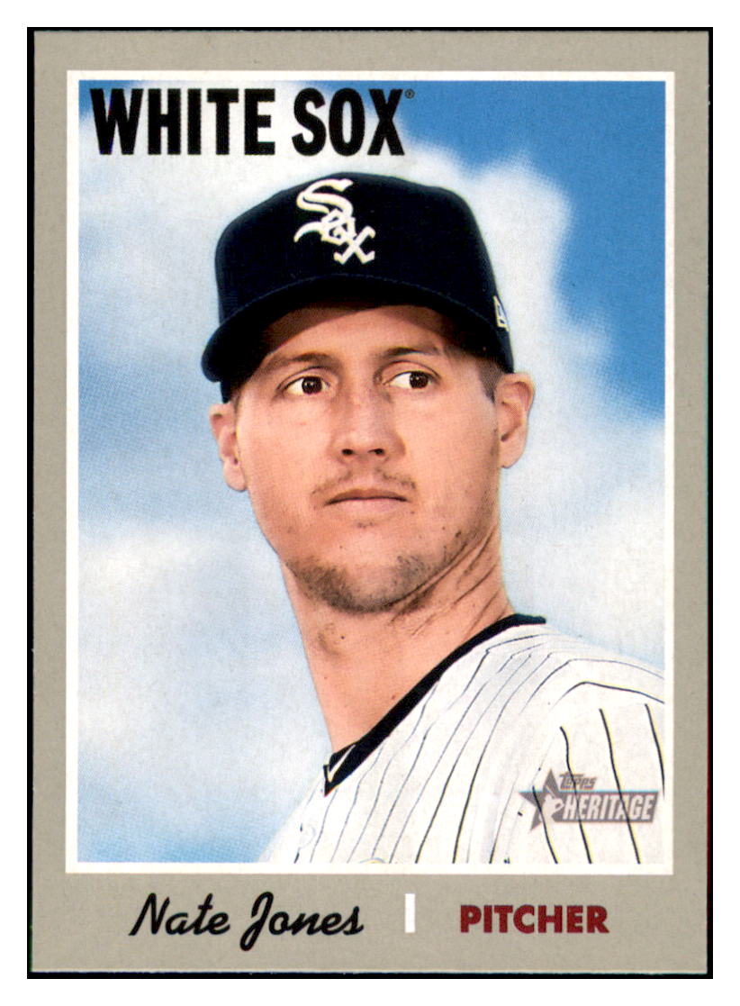 2019 Topps Heritage Nate Jones    Chicago White Sox #146 Baseball card    TMH1B simple Xclusive Collectibles   