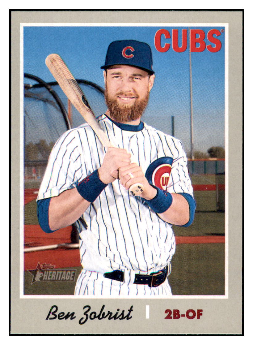 2019 Topps Heritage Ben Zobrist    Chicago Cubs #223 Baseball card    TMH1B simple Xclusive Collectibles   