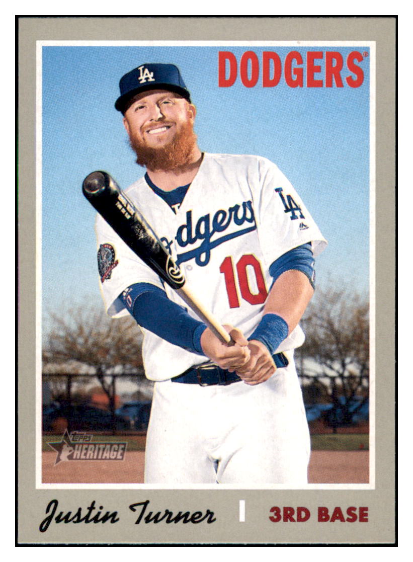 2019 Topps Heritage Justin Turner    Los Angeles Dodgers #174 Baseball
  card    TMH1B simple Xclusive Collectibles   