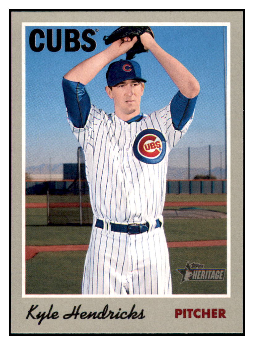 2019 Topps Heritage Kyle Hendricks    Chicago Cubs #46 Baseball card    TMH1B simple Xclusive Collectibles   