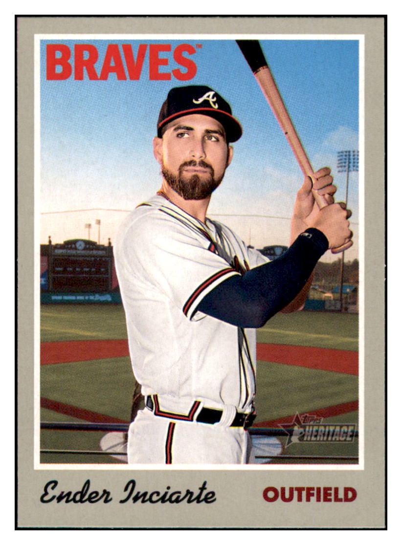 2019 Topps Heritage Ender Inciarte    Atlanta Braves #105 Baseball card    TMH1B_1b simple Xclusive Collectibles   