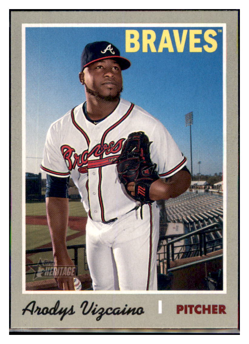 2019 Topps Heritage Arodys Vizcaino    Atlanta Braves #321 Baseball card    TMH1B_1a simple Xclusive Collectibles   