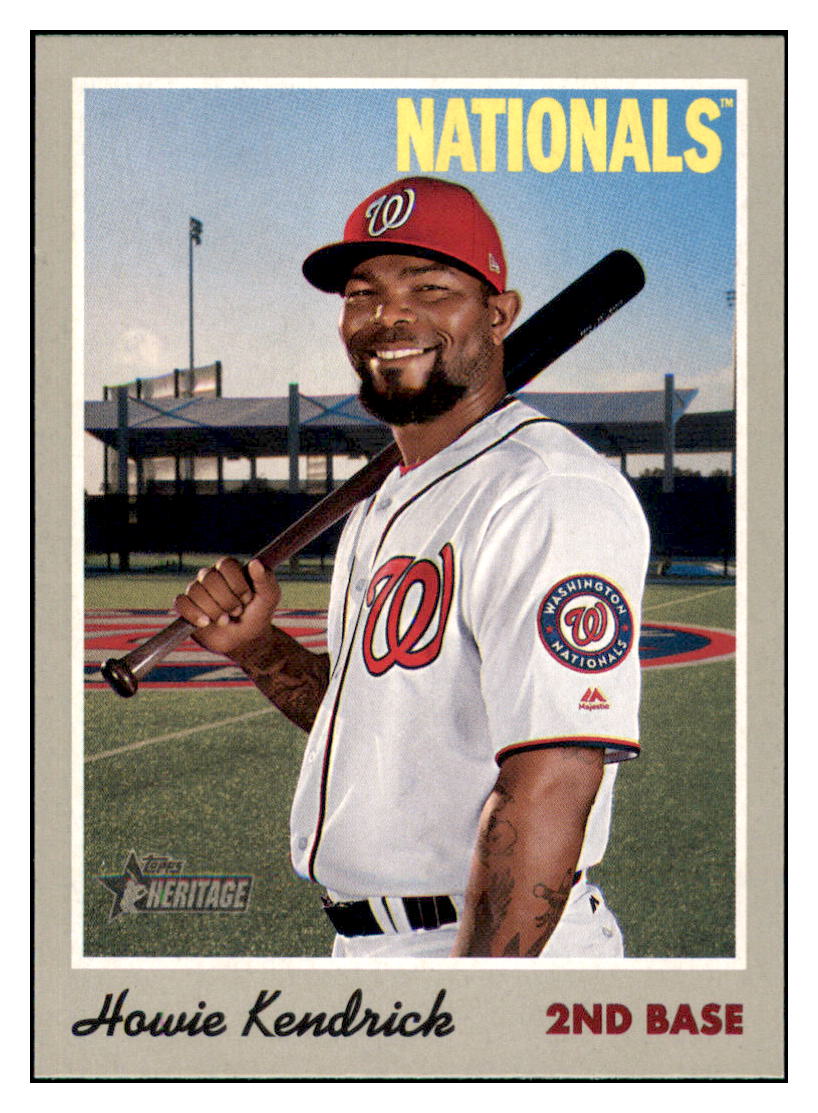 2019 Topps Heritage Howie Kendrick    Washington Nationals #49 Baseball
  card    TMH1B simple Xclusive Collectibles   